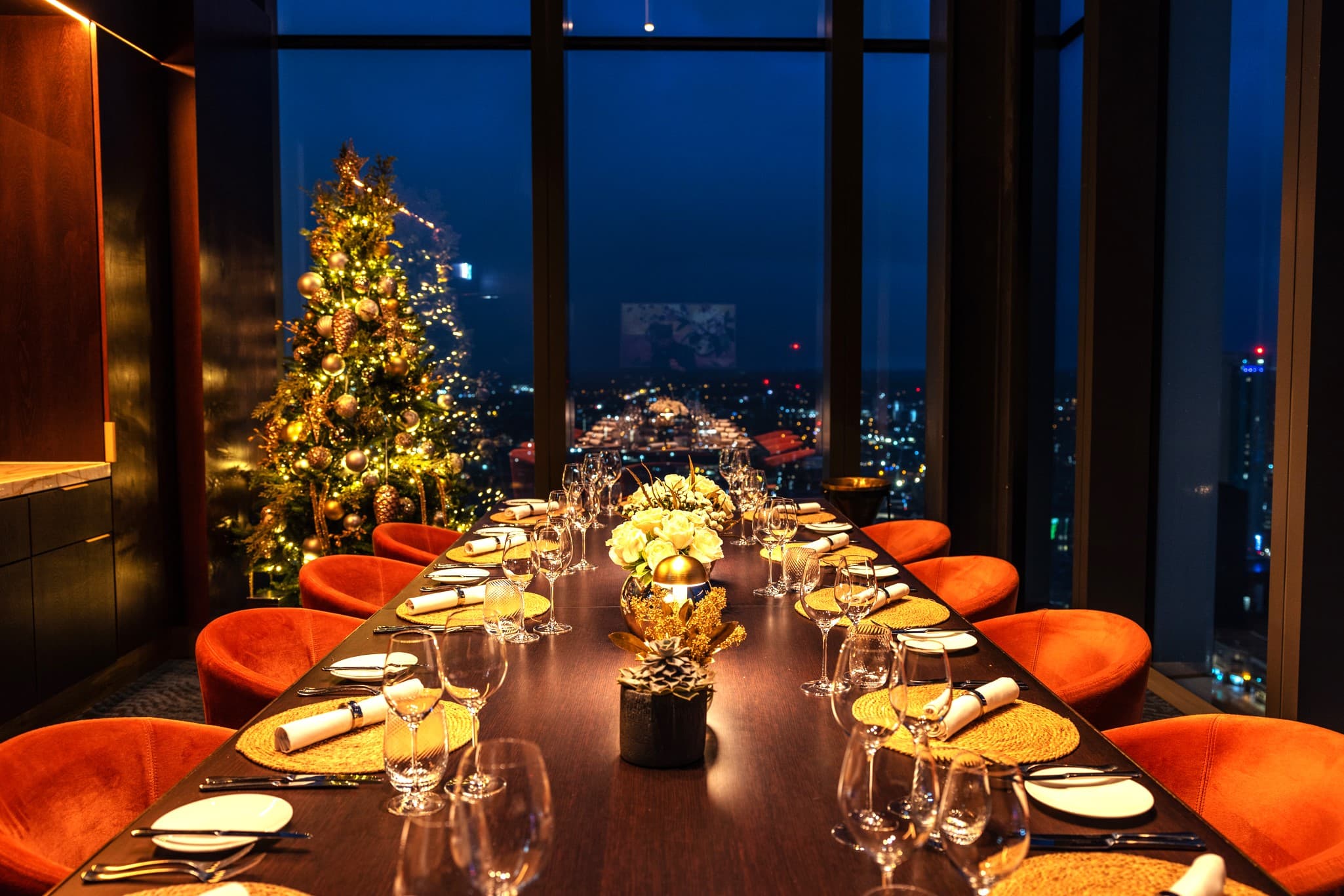 Toast to the Holidays at Orelle: Champagne, Christmas Cocktails, and Skyline Views