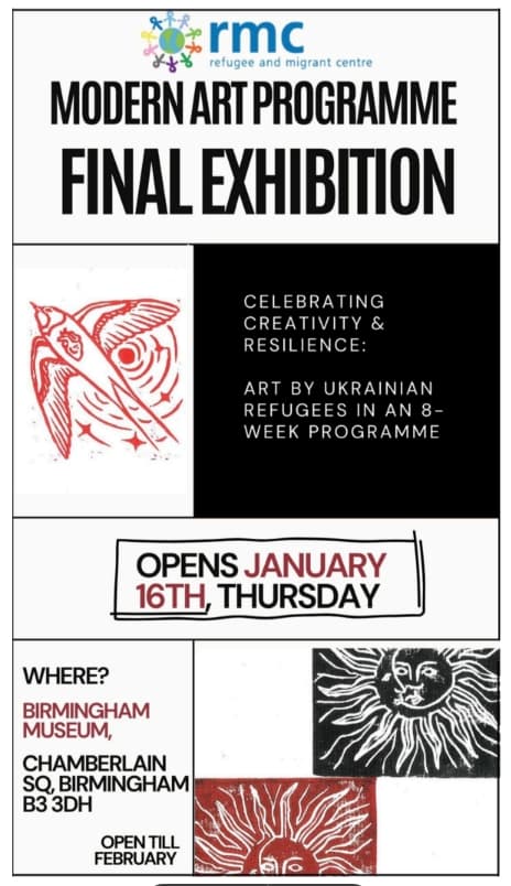 Ukrainian Stories Through Art: Refugee & Migrant Centre Exhibition in Birmingham